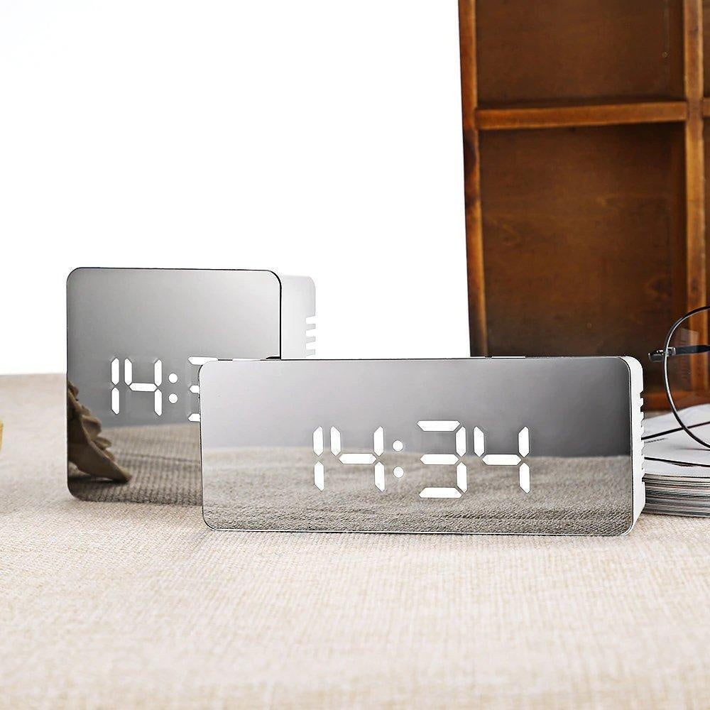 LED Mirror Digital Alarm Clock PeekWise