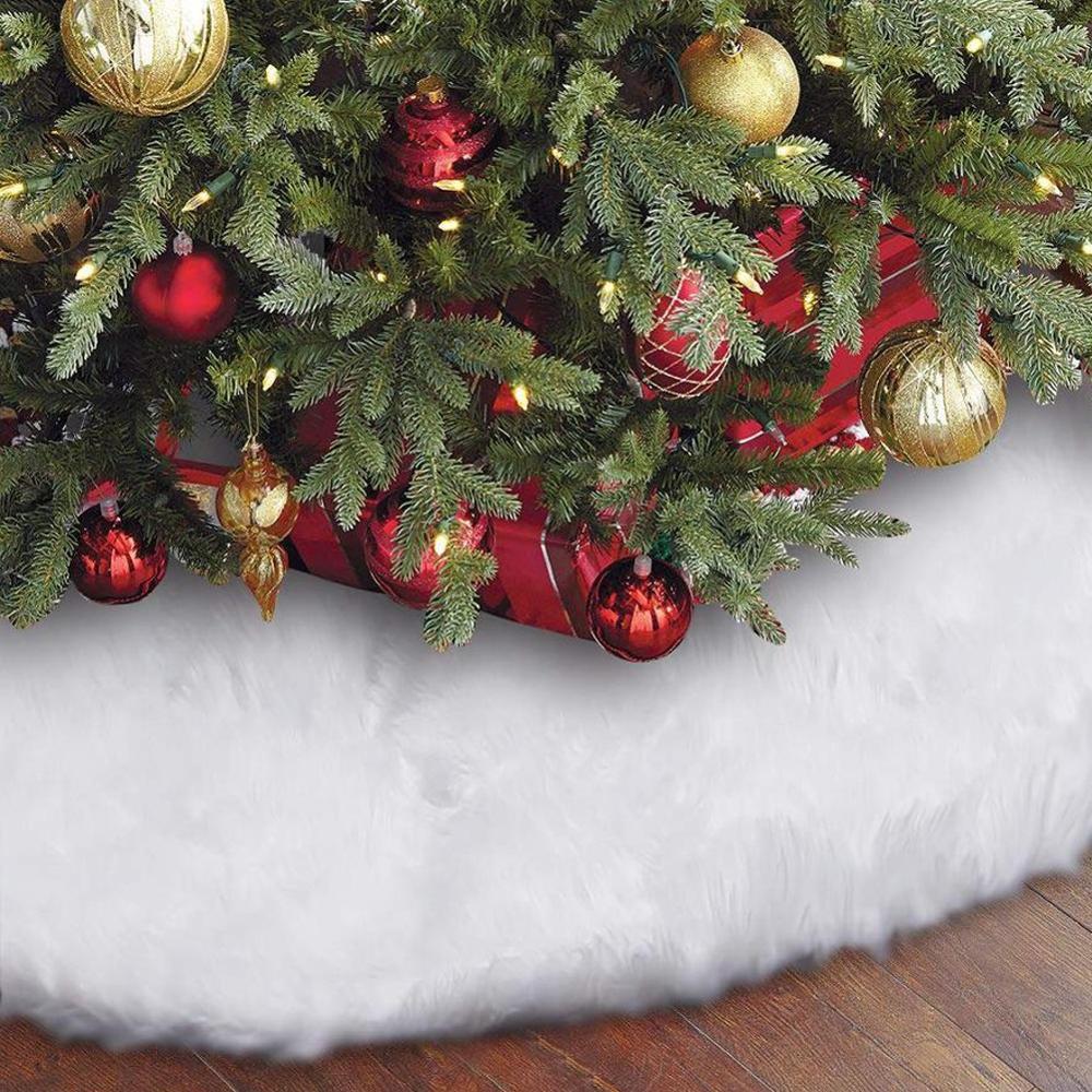 White Christmas Plush Tree Carpet