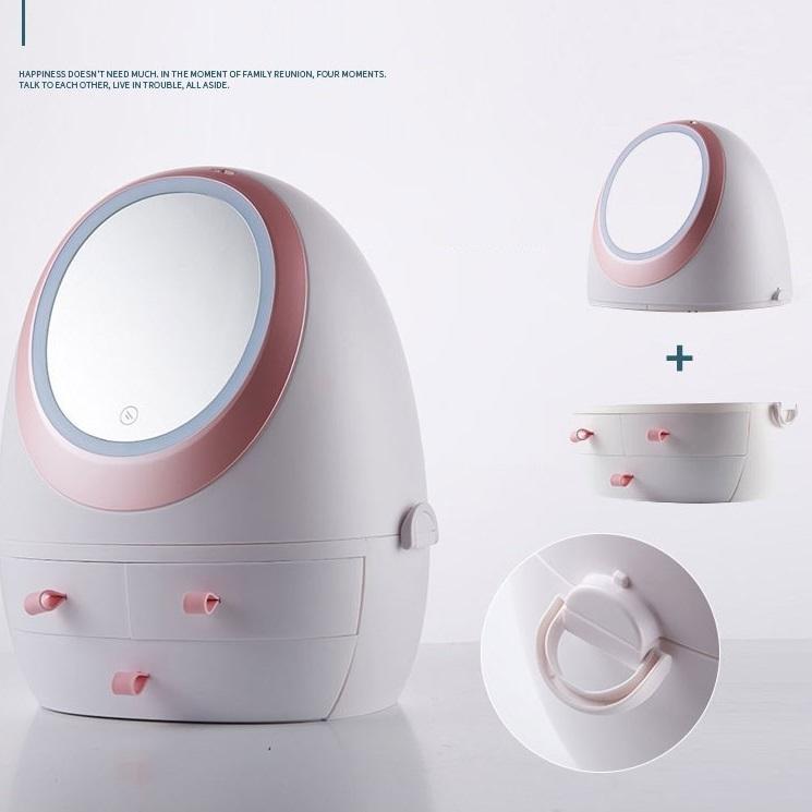 LED Mirror Cosmetic Storage Box