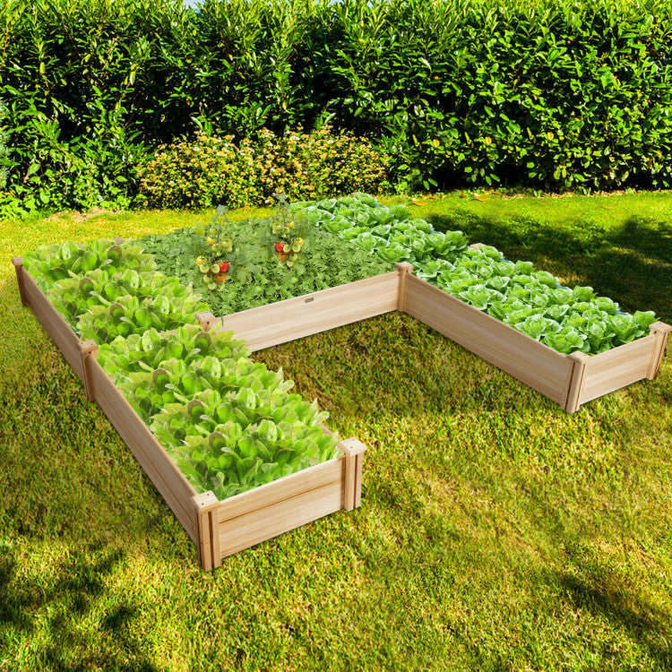 U-Shaped Wooden Garden Raised Bed