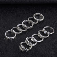 Thumbnail for 11 Piece Silver Stack Bohemian Above Knuckle Rings PeekWise