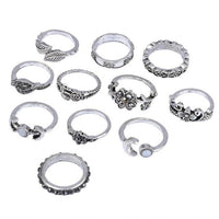 Thumbnail for 11 Piece Silver Stack Bohemian Above Knuckle Rings PeekWise