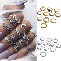 Thumbnail for 11 Piece Silver Stack Bohemian Above Knuckle Rings PeekWise