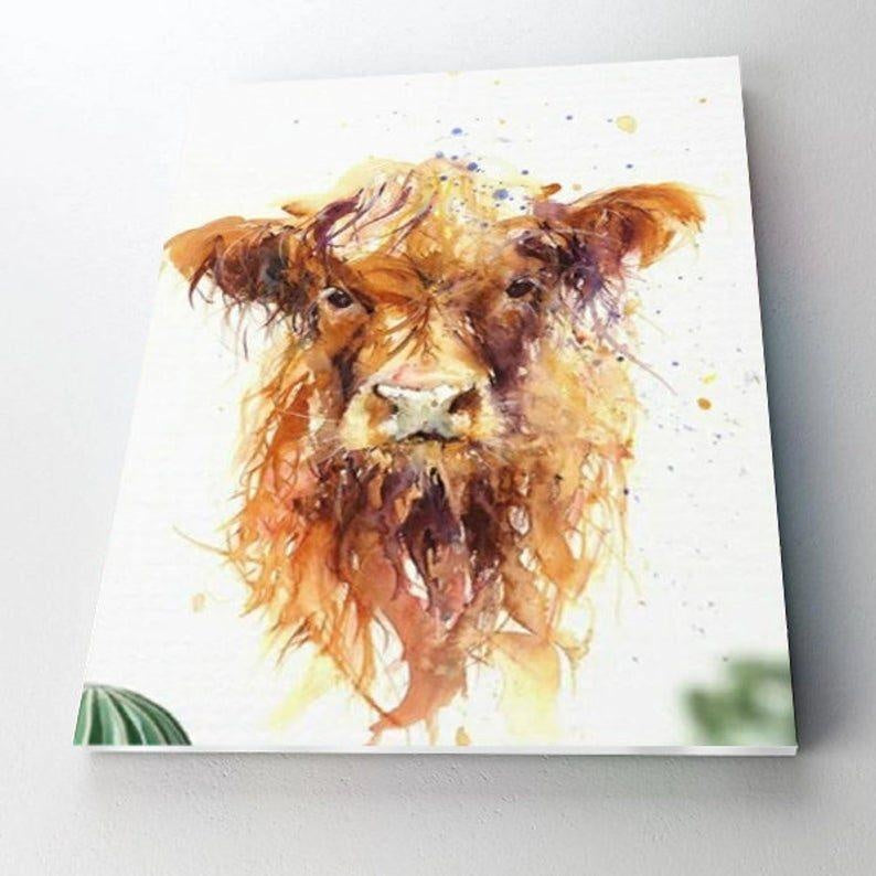 Paint By Numbers Kit - Highland Baby Cow