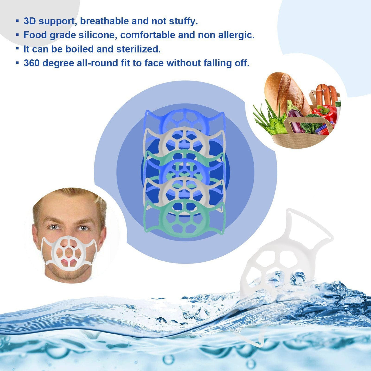 3D Large Softer Face Mask Bracket for More Breathing Space