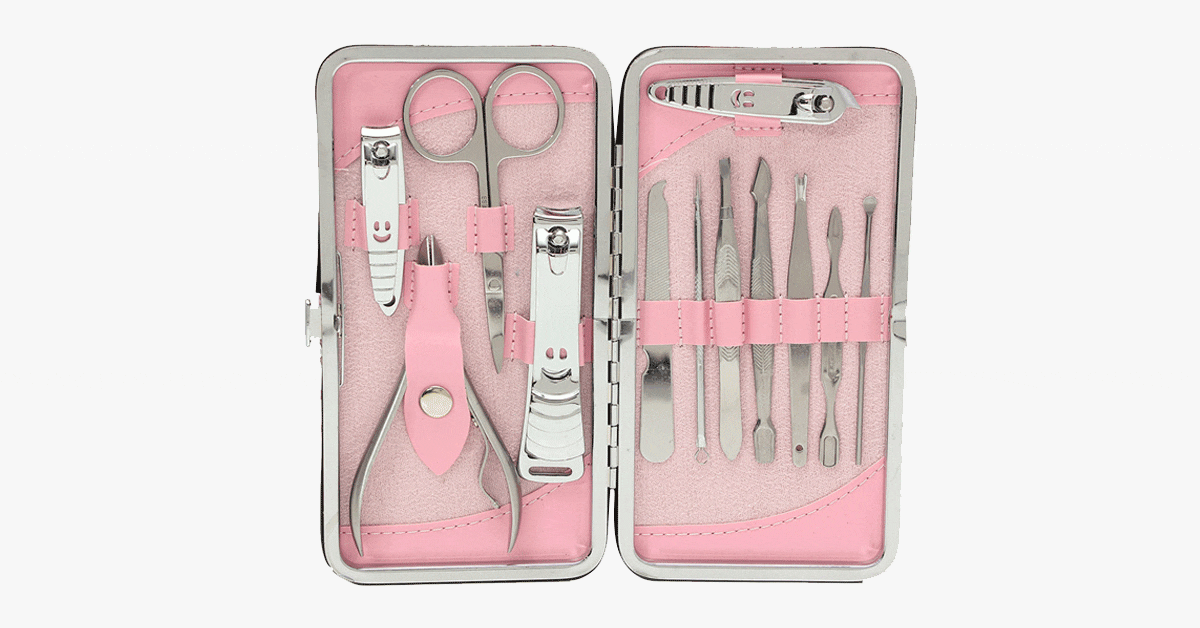 12 Piece Stainless Steel Professional Manicure Set PeekWise