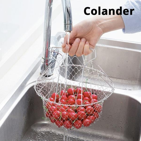 12-in-1 Flexible Kitchen Basket Stainless Steel PeekWise