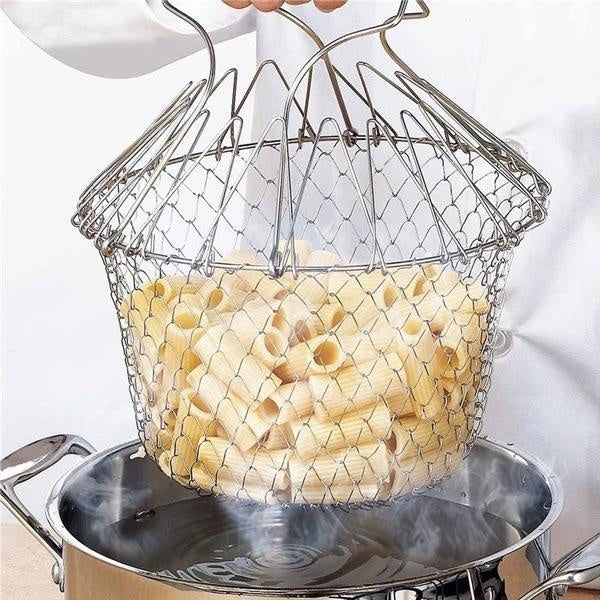 12-in-1 Flexible Kitchen Basket Stainless Steel PeekWise