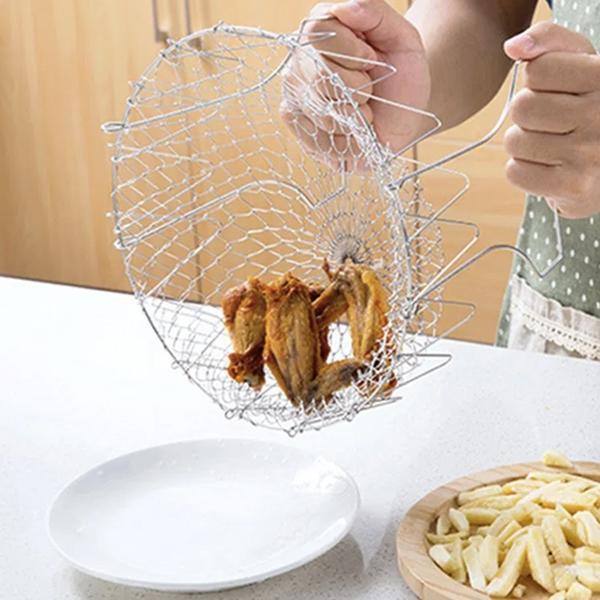 12-in-1 Flexible Kitchen Basket Stainless Steel PeekWise