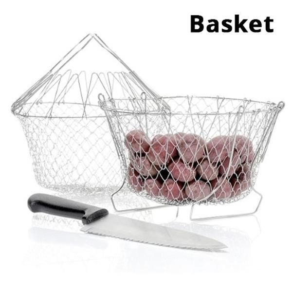 12-in-1 Flexible Kitchen Basket Stainless Steel PeekWise