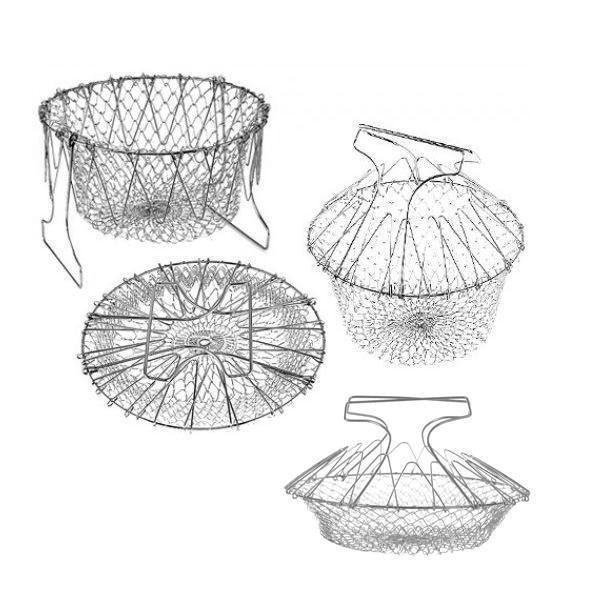 12-in-1 Flexible Kitchen Basket Stainless Steel PeekWise