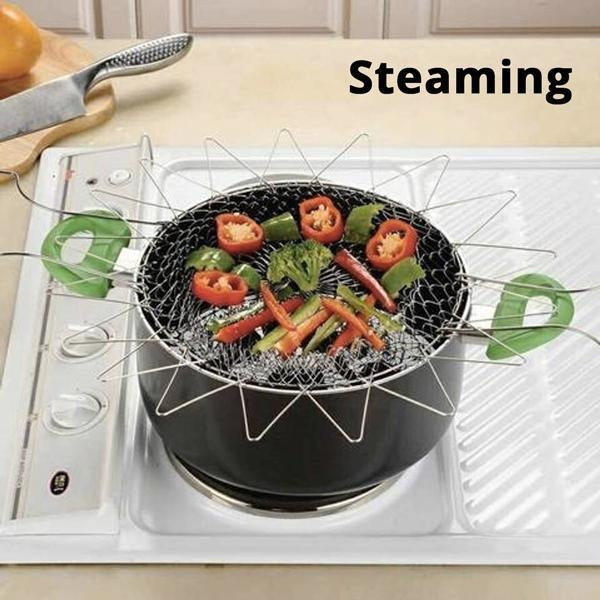 12-in-1 Flexible Kitchen Basket Stainless Steel PeekWise