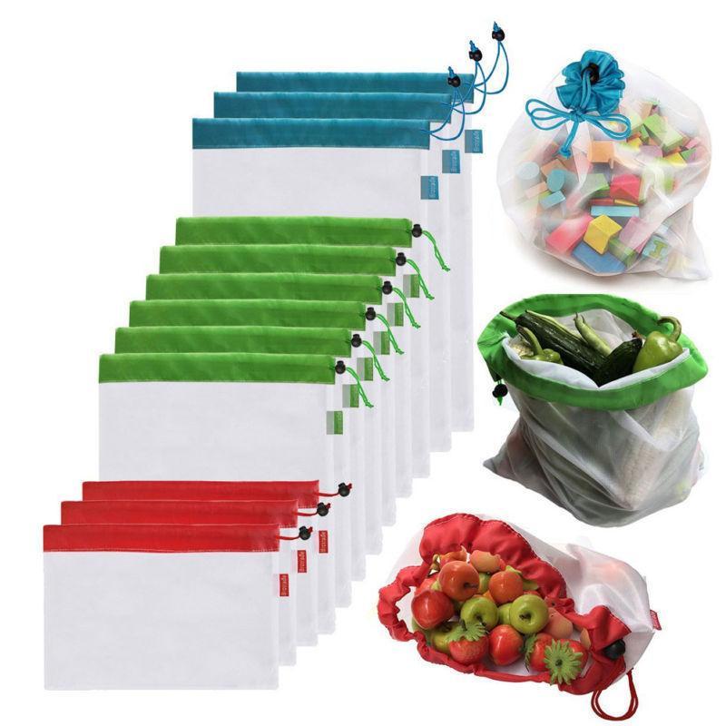 12pcs Reusable Mesh Produce Bags PeekWise