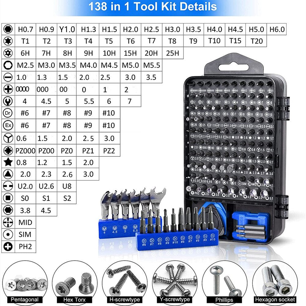 138 in 1 Precision Screwdriver Set PeekWise