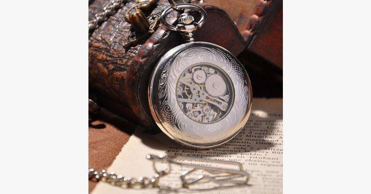 Silver Shield Full Hunter Pocket Watch