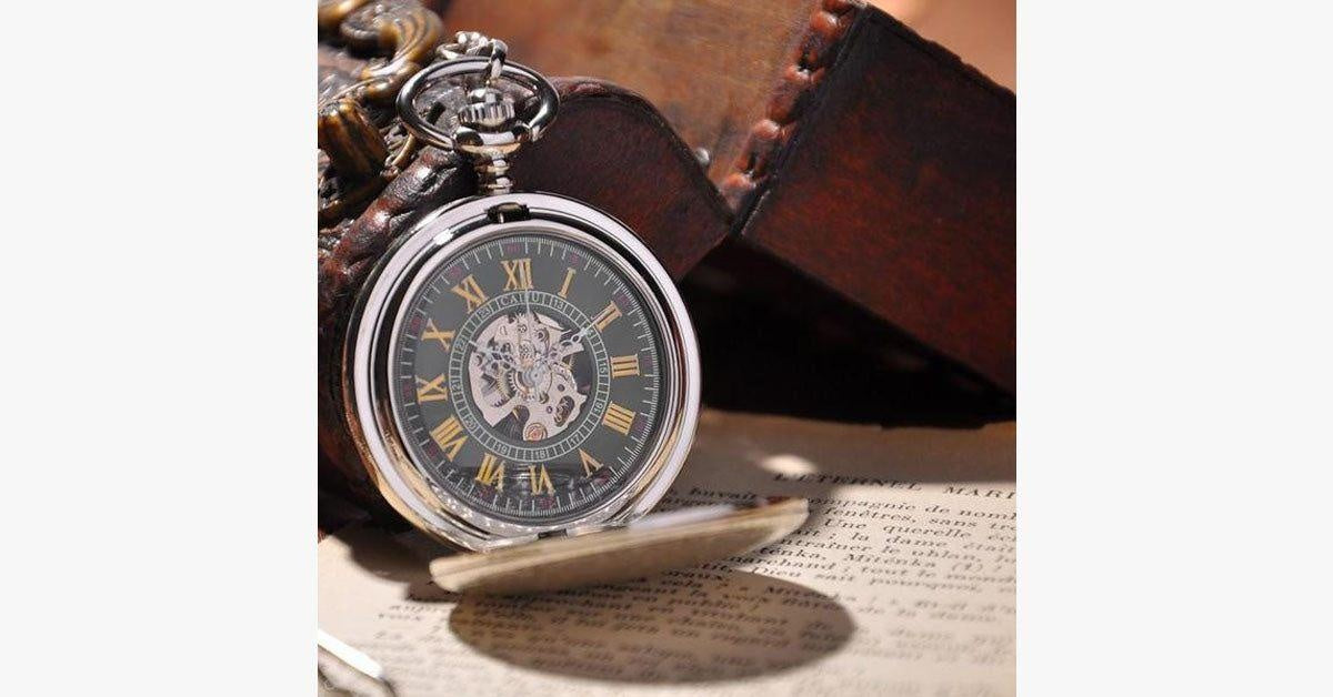 Silver Shield Full Hunter Pocket Watch