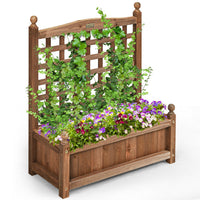 Thumbnail for Solid Wood Planter Box with Trellis