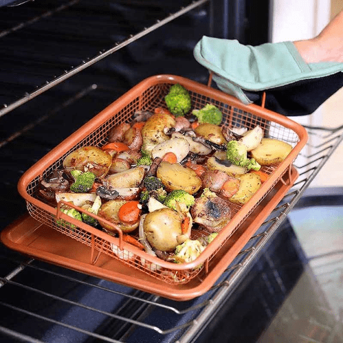 Copper Air Frying Baking Pan PeekWise