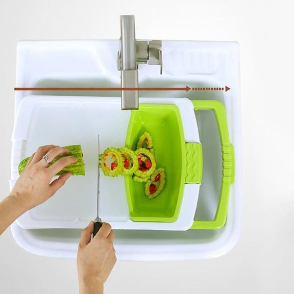 2-in-1 Cutting Board & Sink Strainer PeekWise