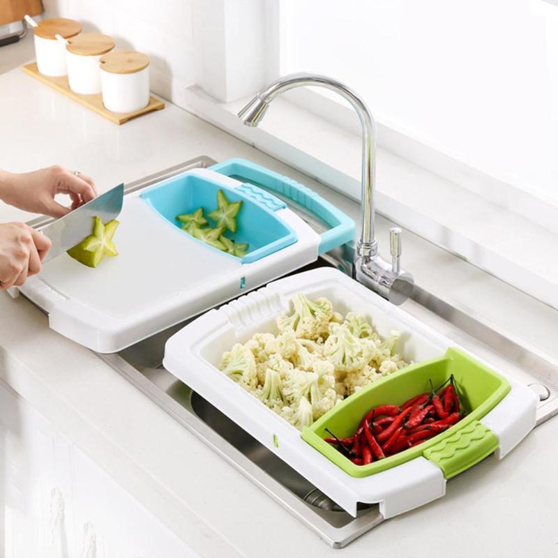 2-in-1 Cutting Board & Sink Strainer PeekWise