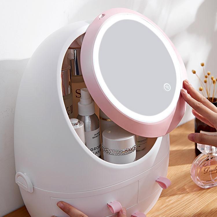 LED Mirror Cosmetic Storage Box