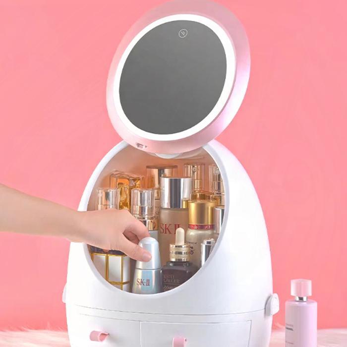 LED Mirror Cosmetic Storage Box