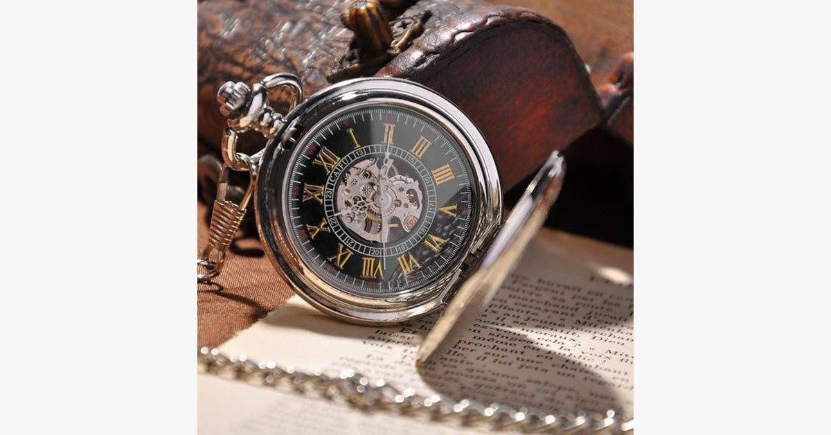 Silver Shield Full Hunter Pocket Watch