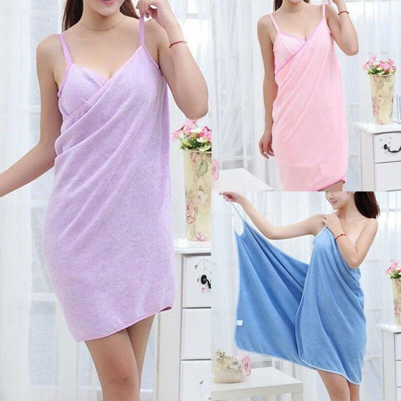 Wearable Bathrobe Towel Dress - PeekWise