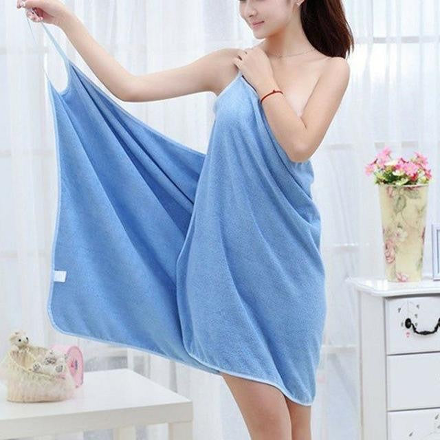 Wearable Bathrobe Towel Dress - PeekWise