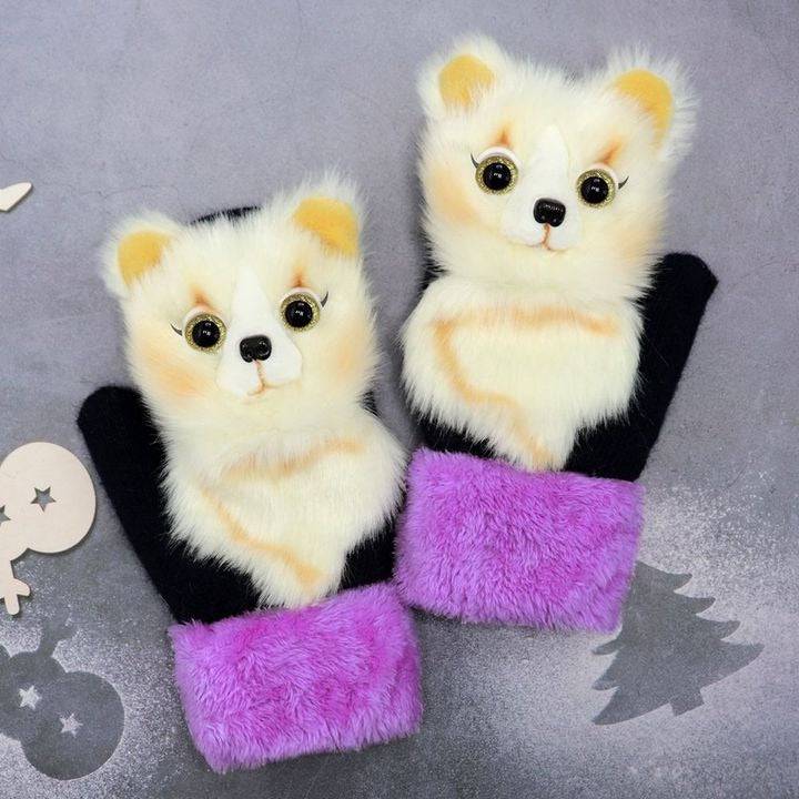 2022 new cartoon plush knitted gloves🌈 PeekWise