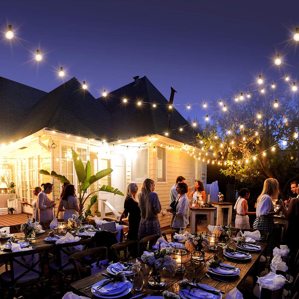 25FT Globe String Lights with Bulbs for Indoor/Outdoor Waterproof Connectable Hanging Lights for Backyard Porch Balcony Party Decor