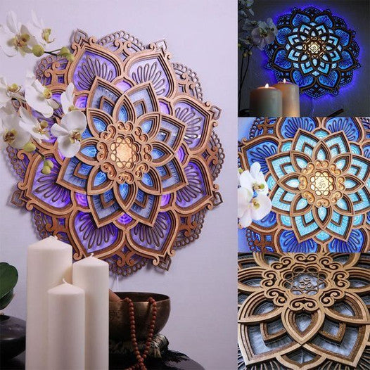 Handmade Night Light Wooden Mandala