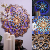 Thumbnail for Handmade Night Light Wooden Mandala