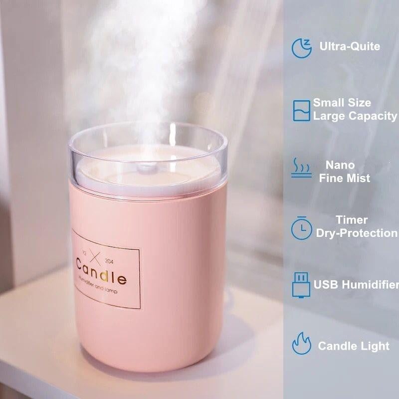 Ultrasonic Air Humidifier Candle Lamp - PeekWise