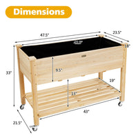 Thumbnail for Wood Elevated Planter Bed with Wheels