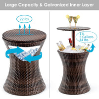 Thumbnail for Adjustable Outdoor Patio Rattan Ice Cooler