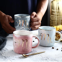 Thumbnail for Marble Porcelain Mr & Mrs Coffee Mugs