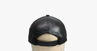 Thumbnail for Black Leather Adjustable Baseball Cap