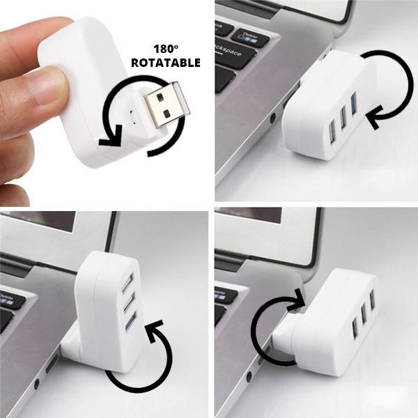 3 Ports Rotatable USB 3.0 Hub