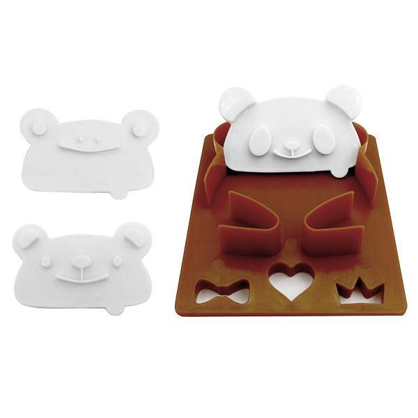 3-in-1 Panda Bear Frog Sandwich Cutter And Stamps