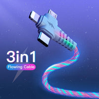 Thumbnail for 3 in 1 LED Flowing Charging Cable