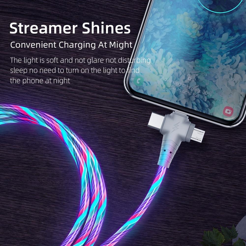 3 in 1 LED Flowing Charging Cable
