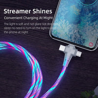 Thumbnail for 3 in 1 LED Flowing Charging Cable