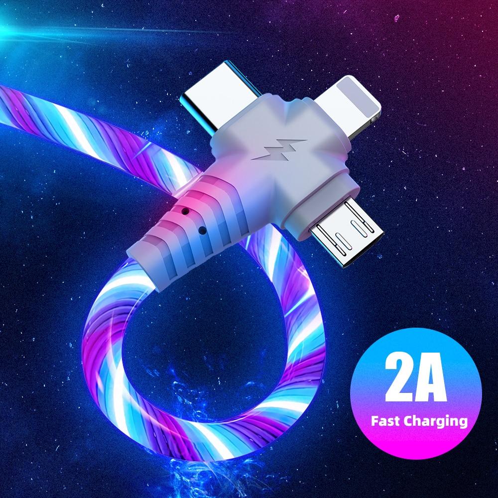 3 in 1 LED Flowing Charging Cable