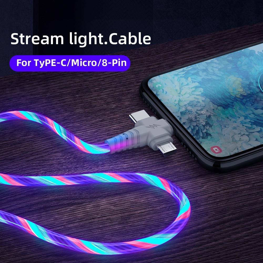 3 in 1 LED Flowing Charging Cable