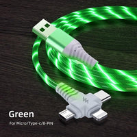 Thumbnail for 3 in 1 LED Flowing Charging Cable