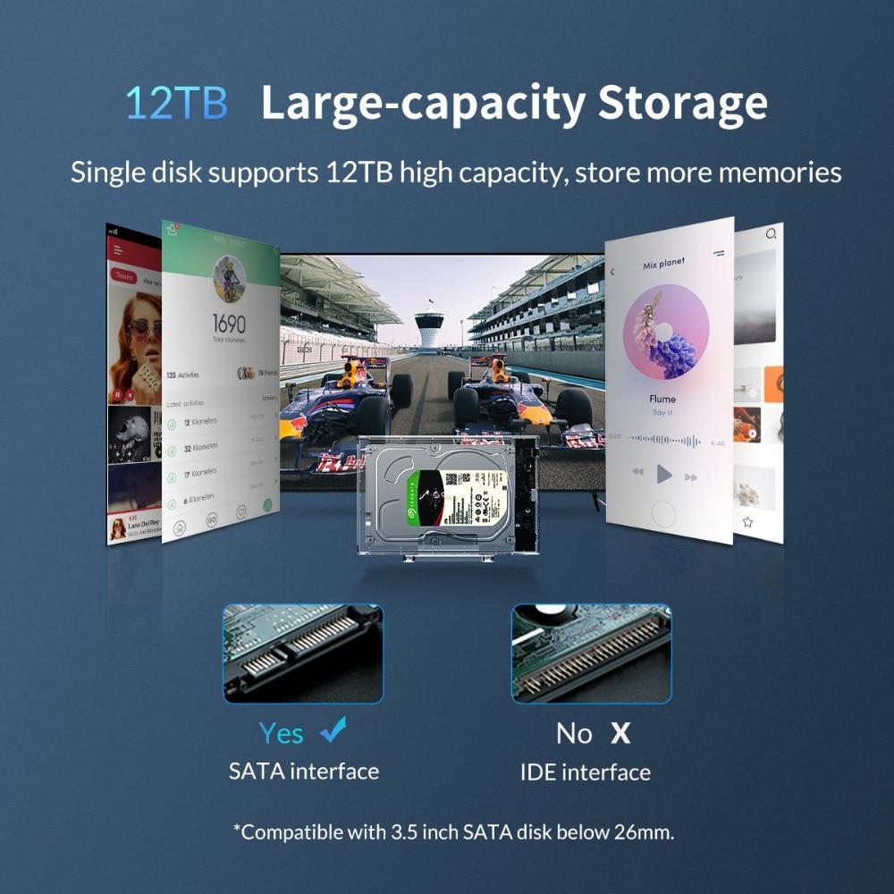 3.5" Transparent Hard Disk Enclosure with Vertical Stand