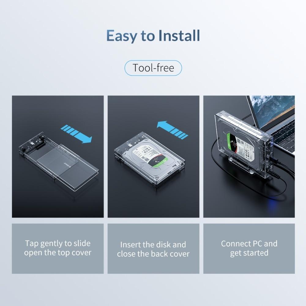 3.5" Transparent Hard Disk Enclosure with Vertical Stand