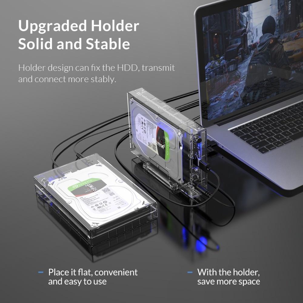 3.5" Transparent Hard Disk Enclosure with Vertical Stand