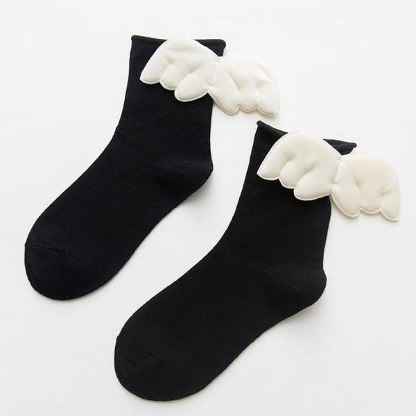 3D Angel Wings Crew Socks